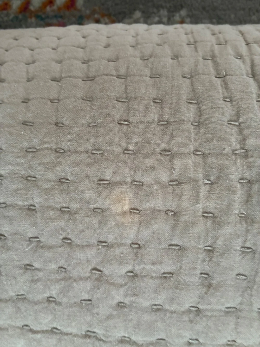 Pottery Barn Pickstitch King Pillow Shams Cotton Linen